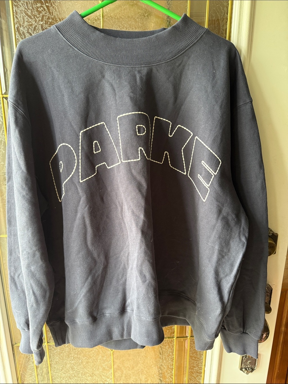 Parke Embroidered Logo Crewneck Sweatshirt - DARK BLUE